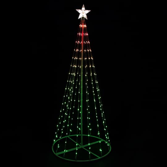 6Ft LED Color Changing Multiple Function Outdoor Show Cone Tree By Northlight in White | 6 ft | Michaels®